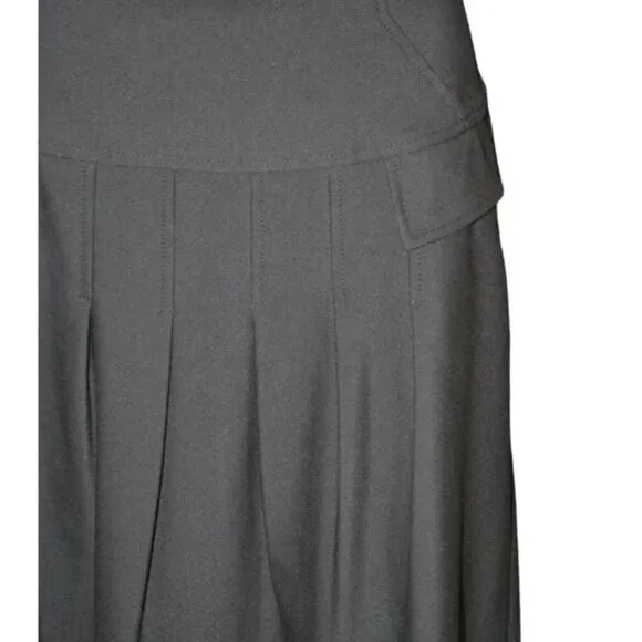 Etcetera Designer Black Label Pleated A-Line Full Career Midi Dress Skirt M 8