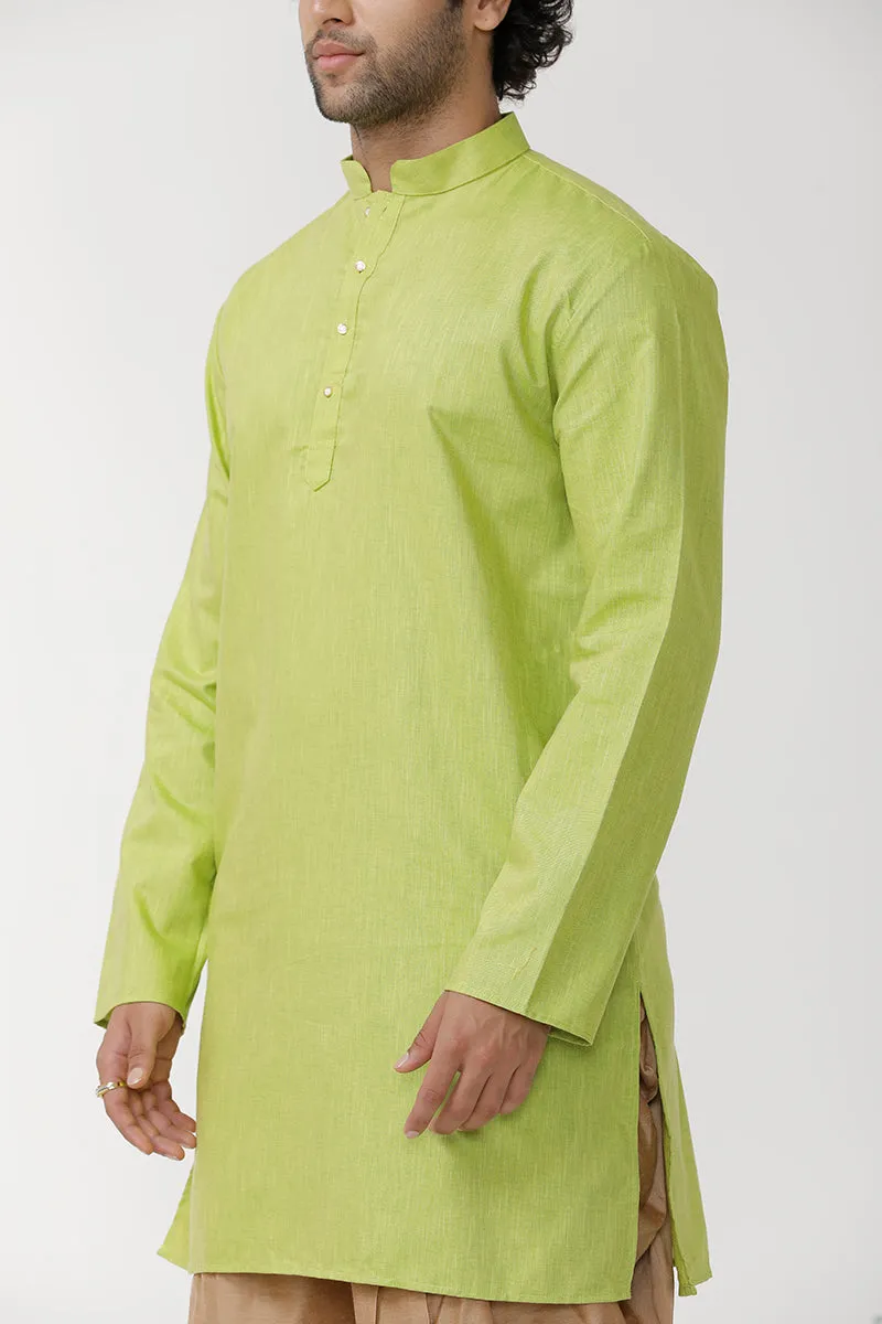 Exotic - Light Green Long Kurta For Mens | Uathaym