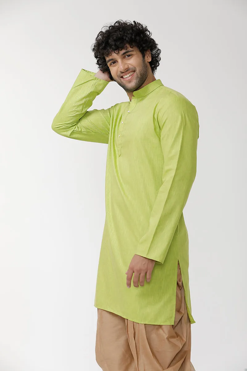 Exotic - Light Green Long Kurta For Mens | Uathaym