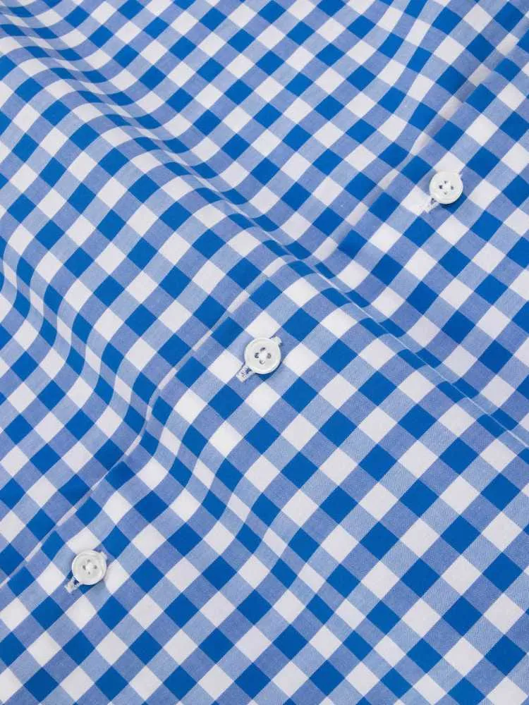 Extreme Cutaway Blue Big Gingham Shirt