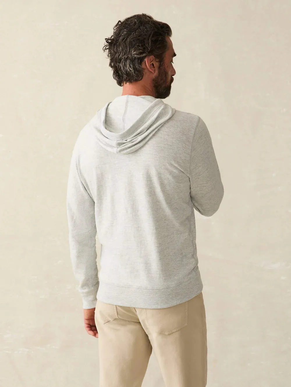 Faherty Men Sunwashed Slub Hoodie Light Grey Heather