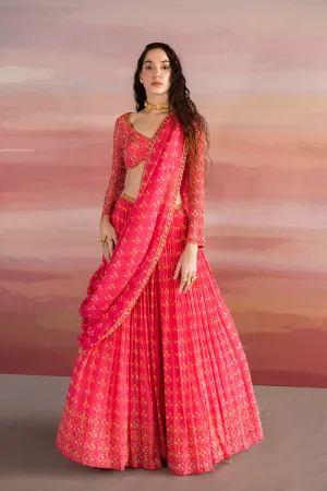 Floral Print Lehenga Set