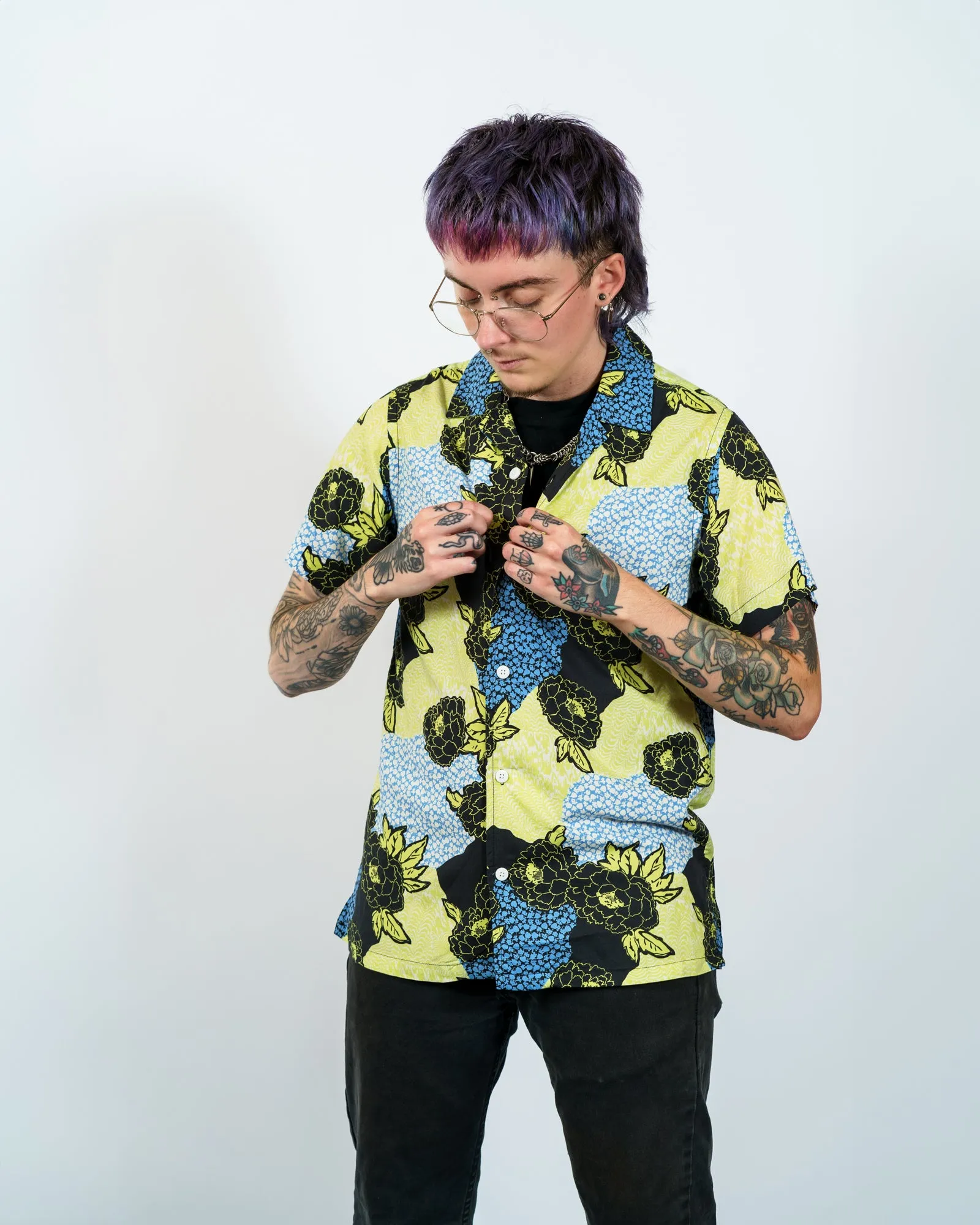Floral Wave Camp Collar Shirt