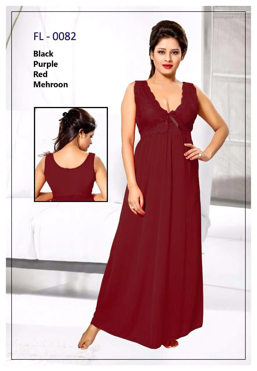 Flourish Nighty FL-0082 - 1Pc Bridal Nighty - Long Nighty