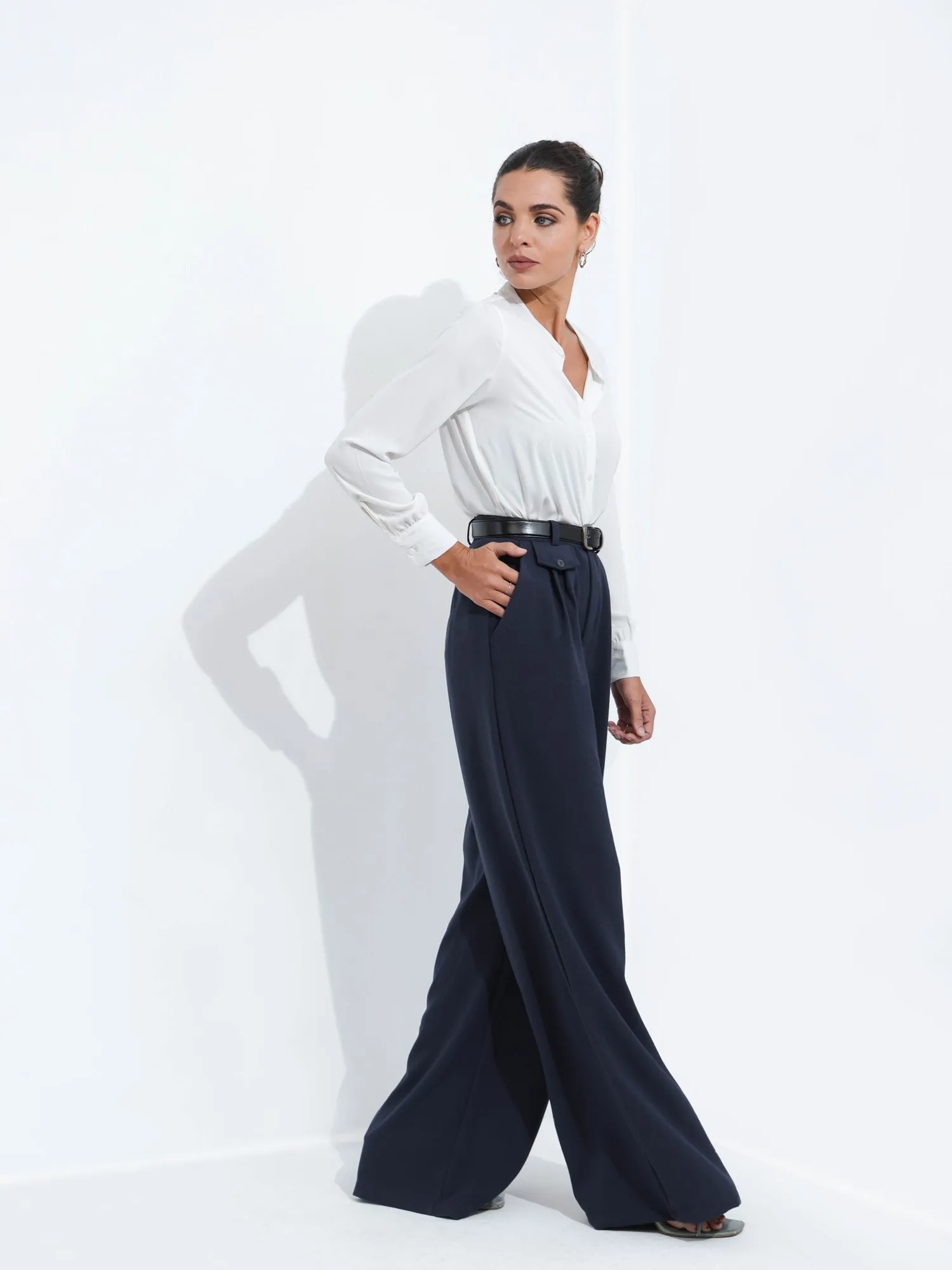 Front Pleated High Waist Pant
