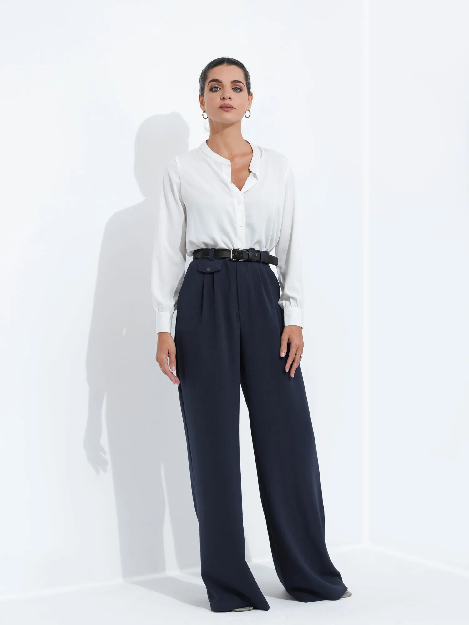 Front Pleated High Waist Pant