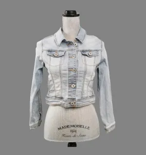 GIRL SIZE LARGE (10/12 YEARS) - CAT & JACK, Cropped, Light Blue Denim Jacket VGUC B39