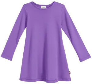 Girls Soft Cotton Long Sleeve Baby Rib Dress | Deep Purple