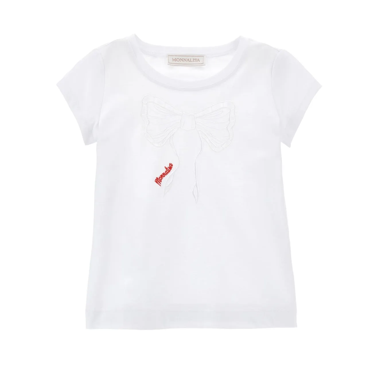 Girls White Bow T-Shirt