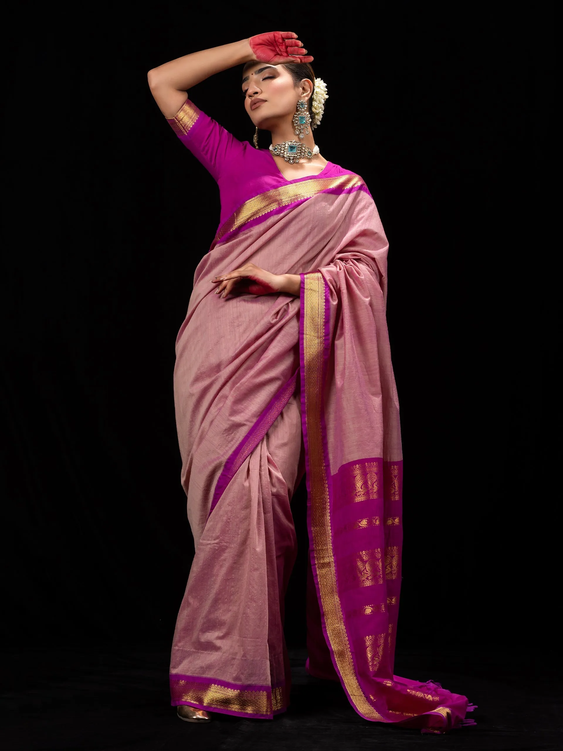 Golden Gate Khadi Cotton Silk Saree