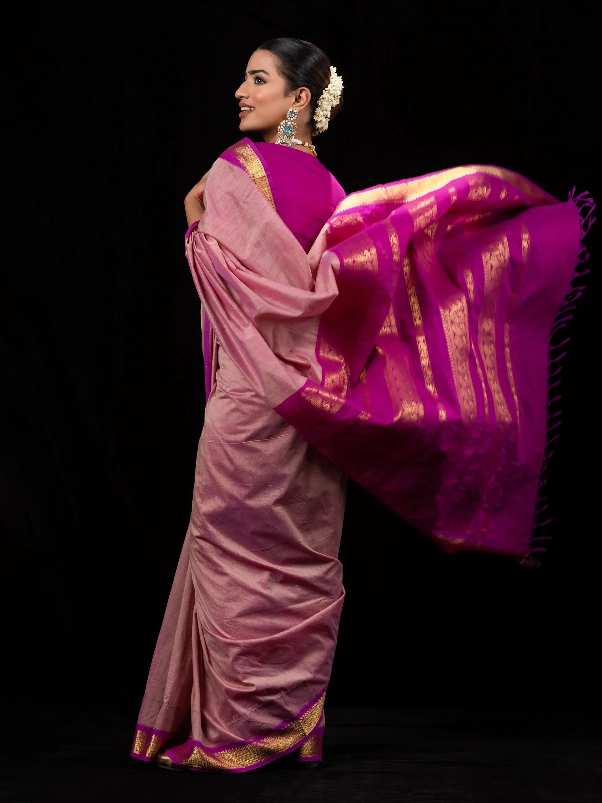 Golden Gate Khadi Cotton Silk Saree