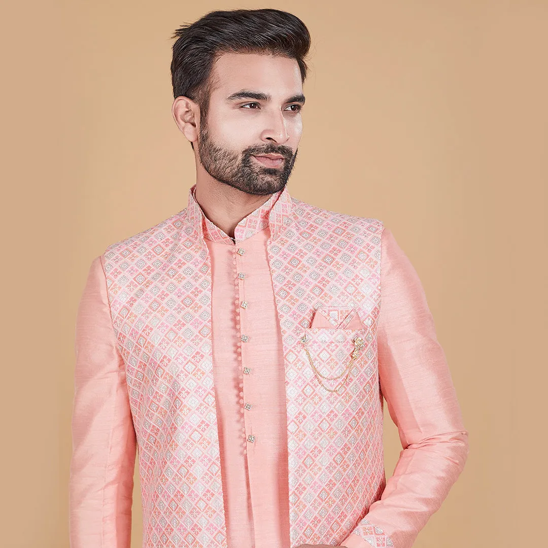 Grace Blushing  Pink Indo-Western Ensemble with Designer Jacket