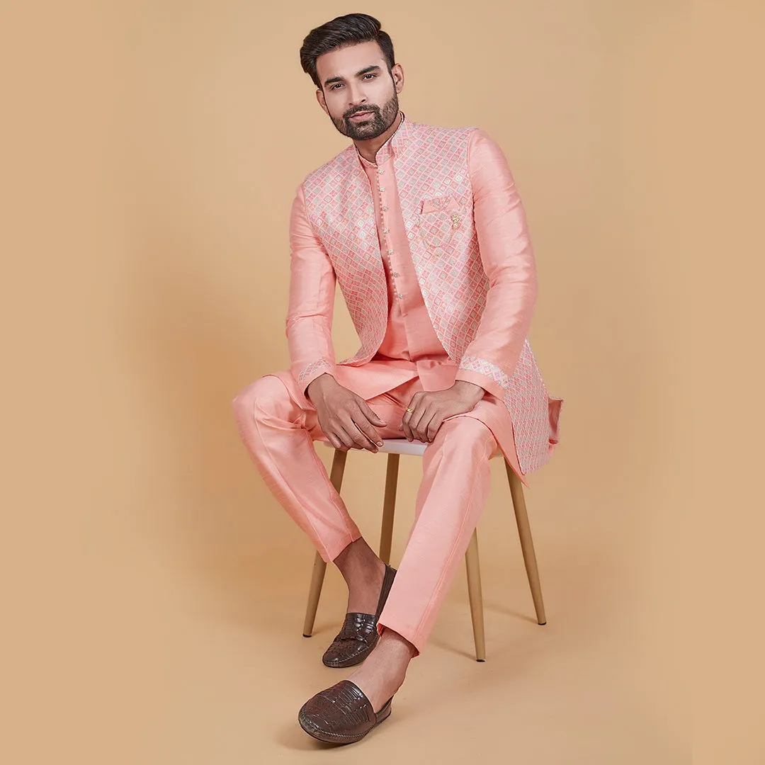 Grace Blushing  Pink Indo-Western Ensemble with Designer Jacket