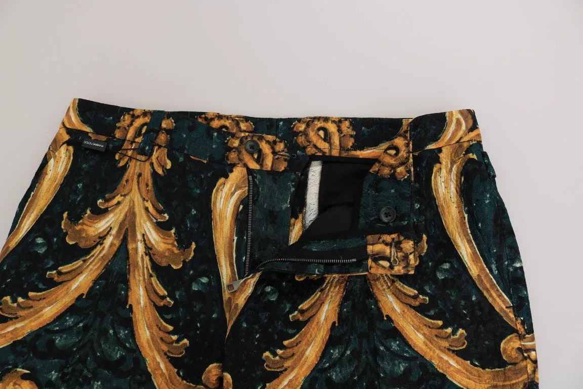 Green Gold Baroque Cotton Pants