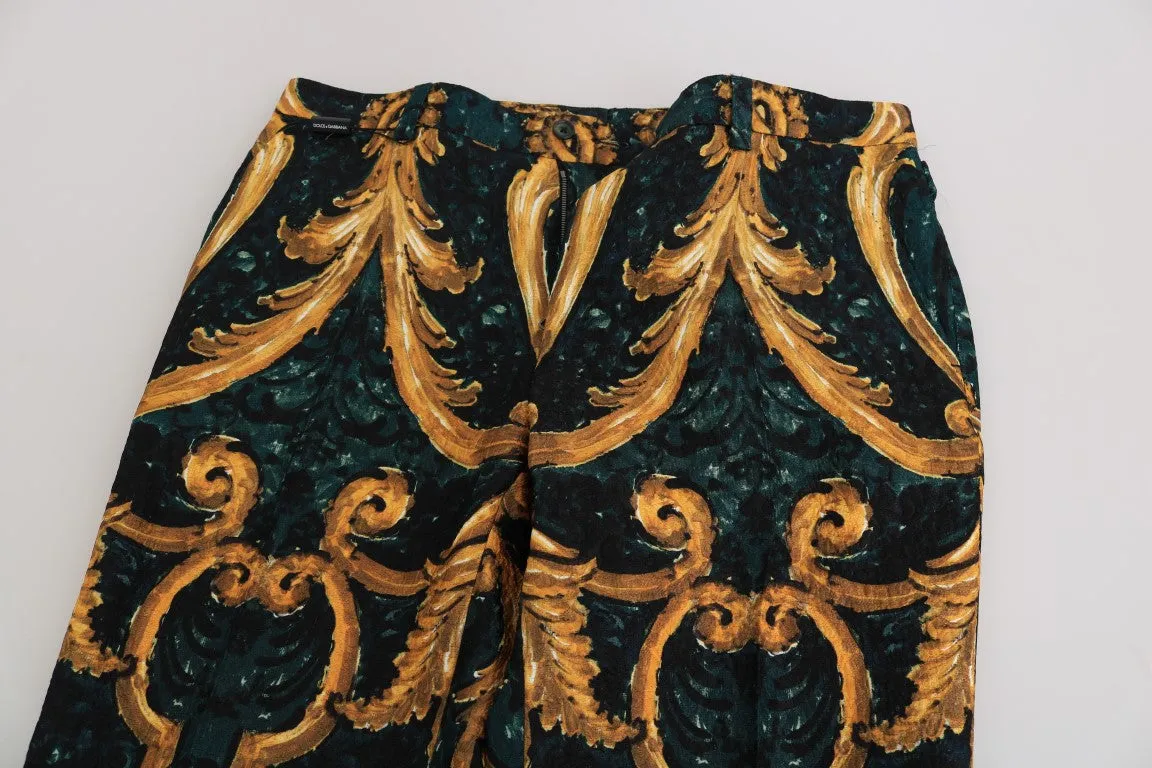 Green Gold Baroque Cotton Pants