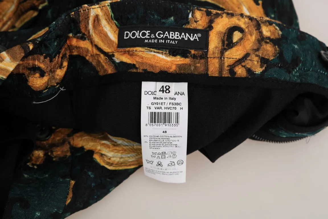 Green Gold Baroque Cotton Pants