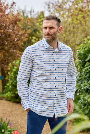 Gun Hill Mens Mojito Surf Shirt - White/blue