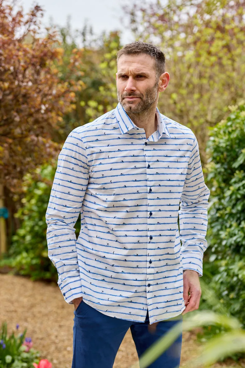Gun Hill Mens Mojito Surf Shirt - White/blue