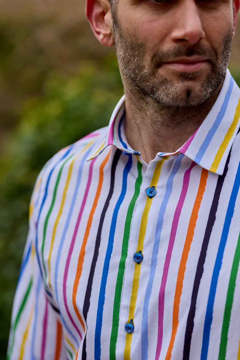 Gun Hill Mens Pina Colada Stripe shirt - multi