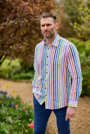 Gun Hill Mens Pina Colada Stripe shirt - multi