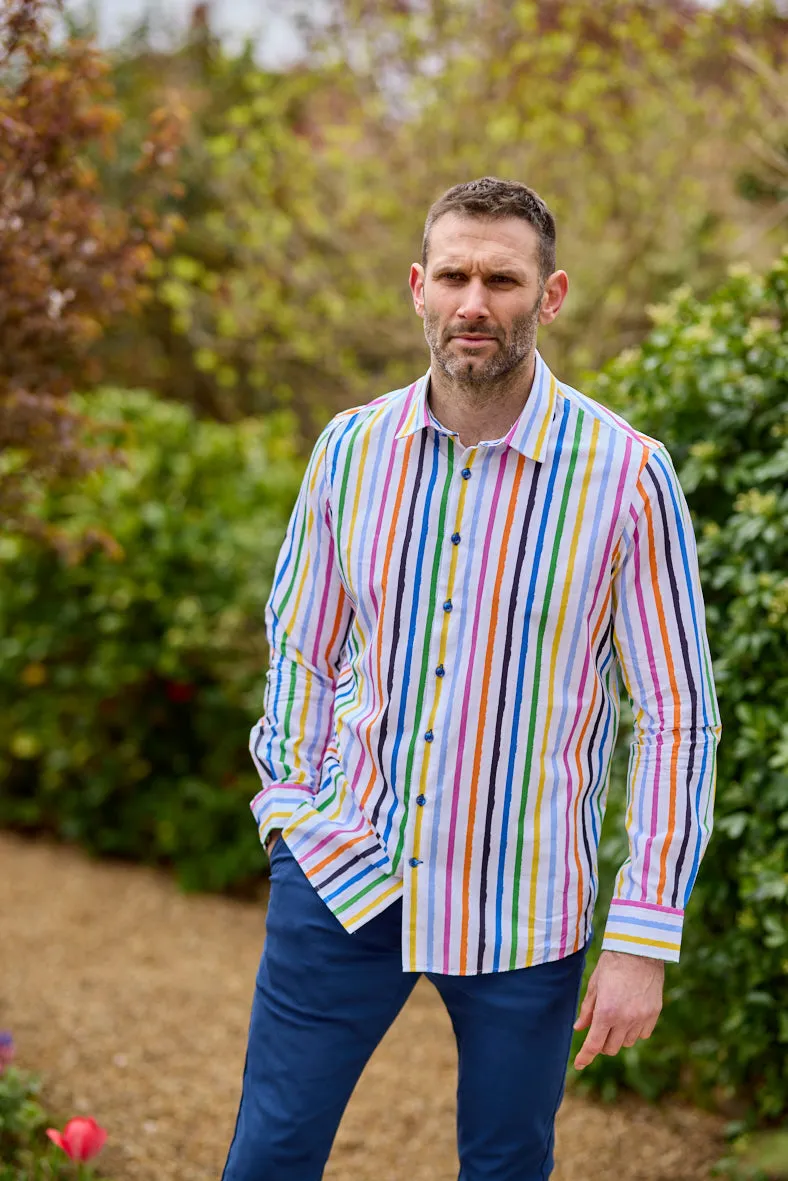 Gun Hill Mens Pina Colada Stripe shirt - multi