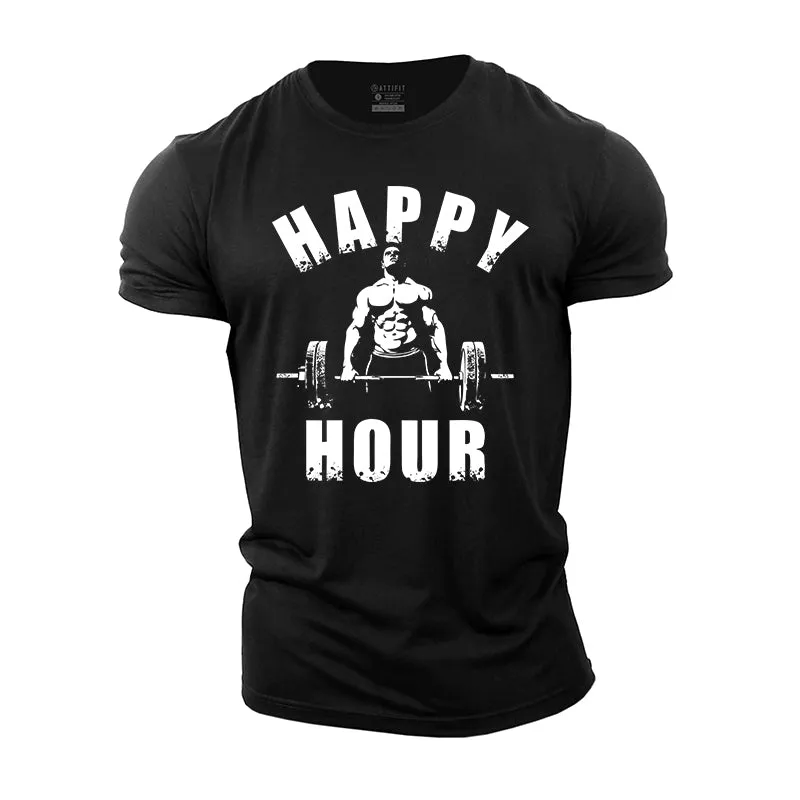 Happy Hour Graphic Men's Cotton T-Shirt