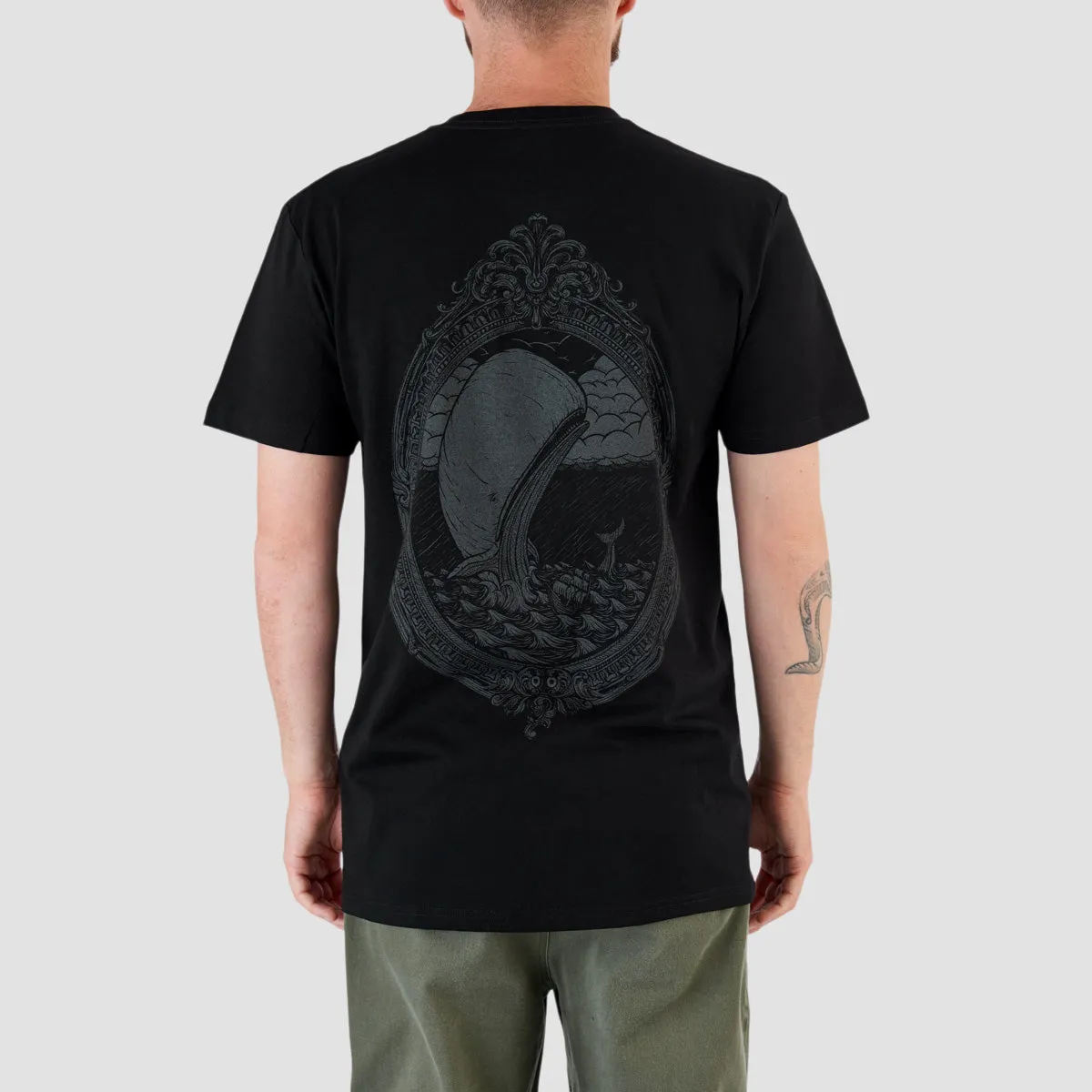 Heathen White Whale T-Shirt Black/Metal