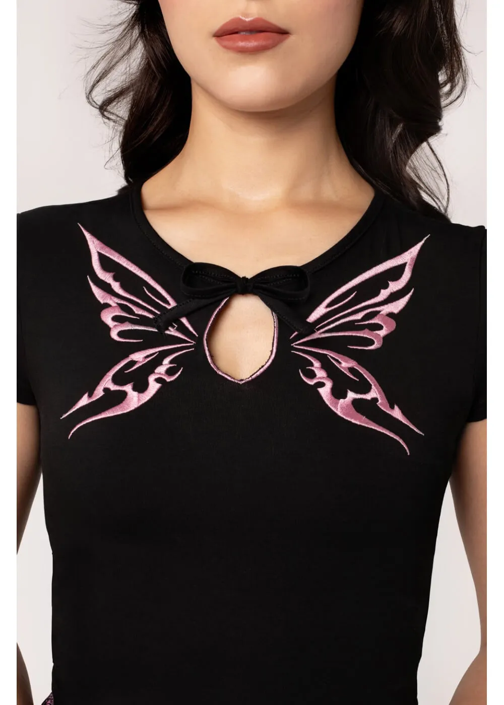 Hell Bunny Kocho Butterfly Top Black