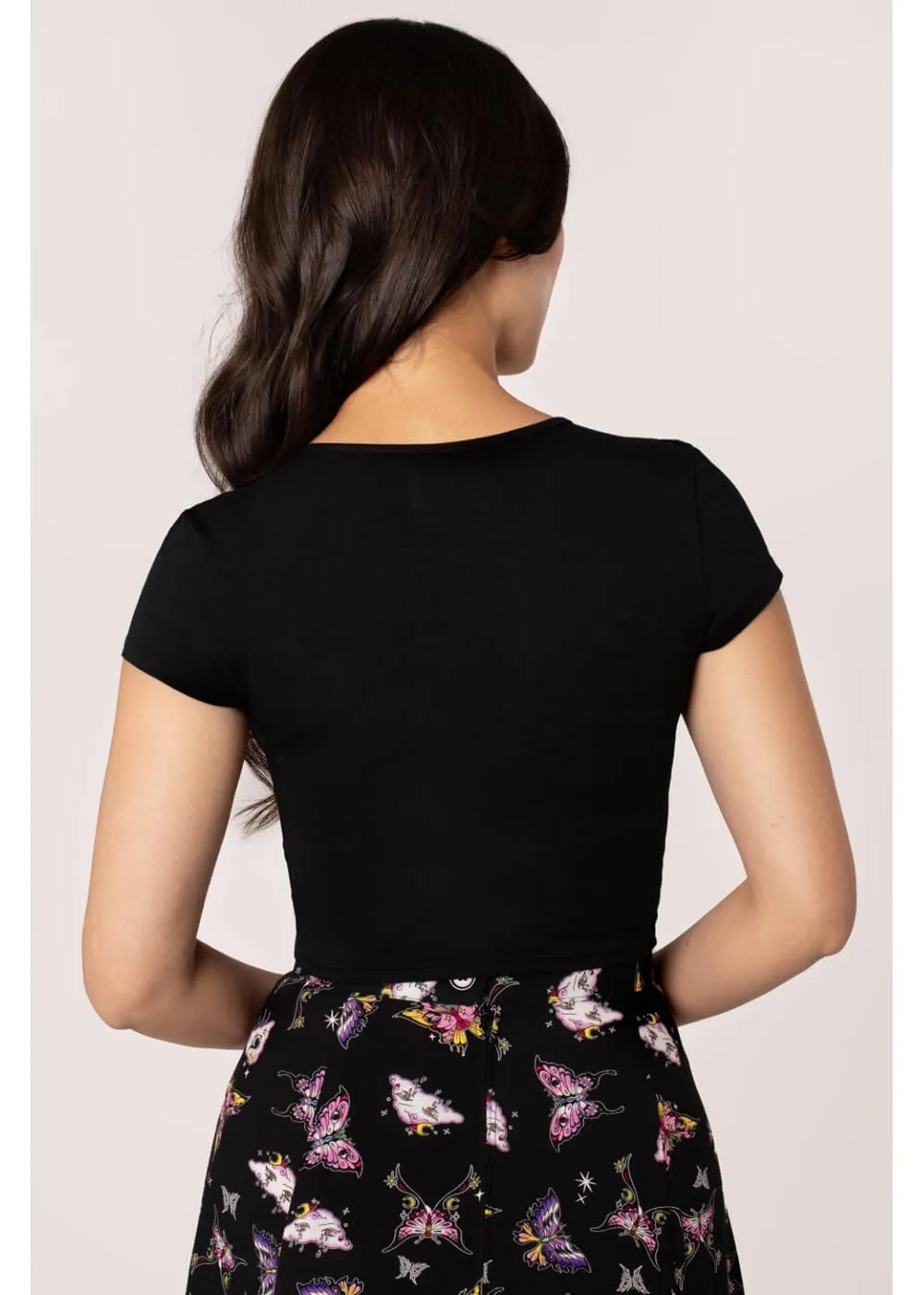 Hell Bunny Kocho Butterfly Top Black