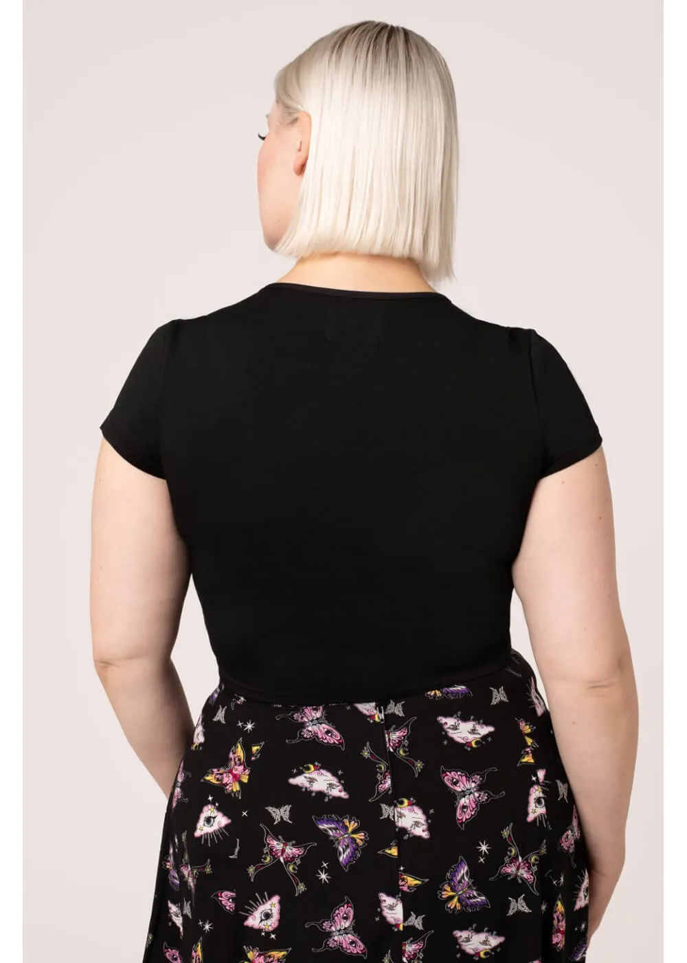 Hell Bunny Kocho Butterfly Top Black
