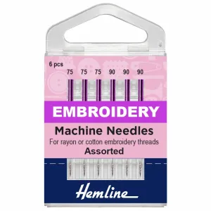 Hemline Embroidery Machine Needles - Assorted