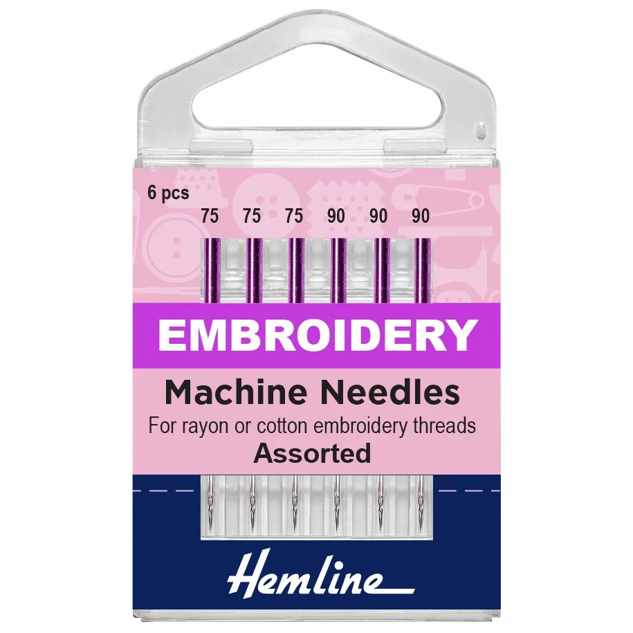 Hemline Embroidery Machine Needles - Assorted