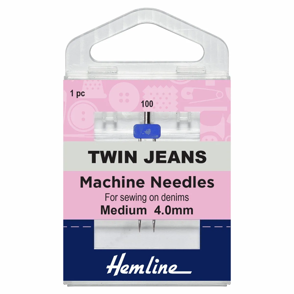 Hemline Twin Jeans Machine Needles - Medium - 100/16 - 4.00mm