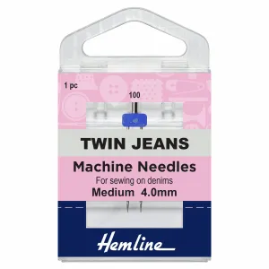 Hemline Twin Jeans Machine Needles - Medium - 100/16 - 4.00mm
