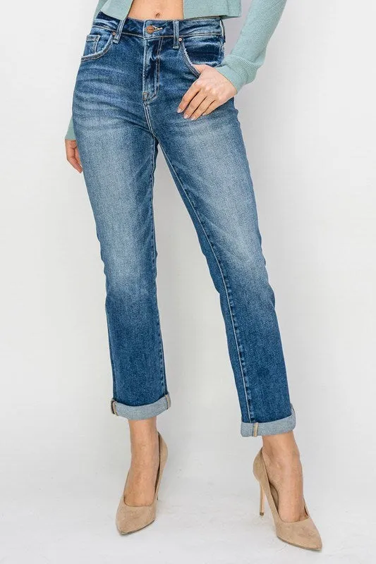 High Rise Straight Leg Jeans - Risen