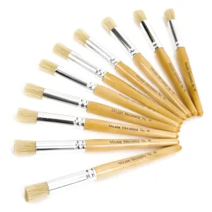 Hog Hair Stencil Brushes Size 4 - Pack of 10