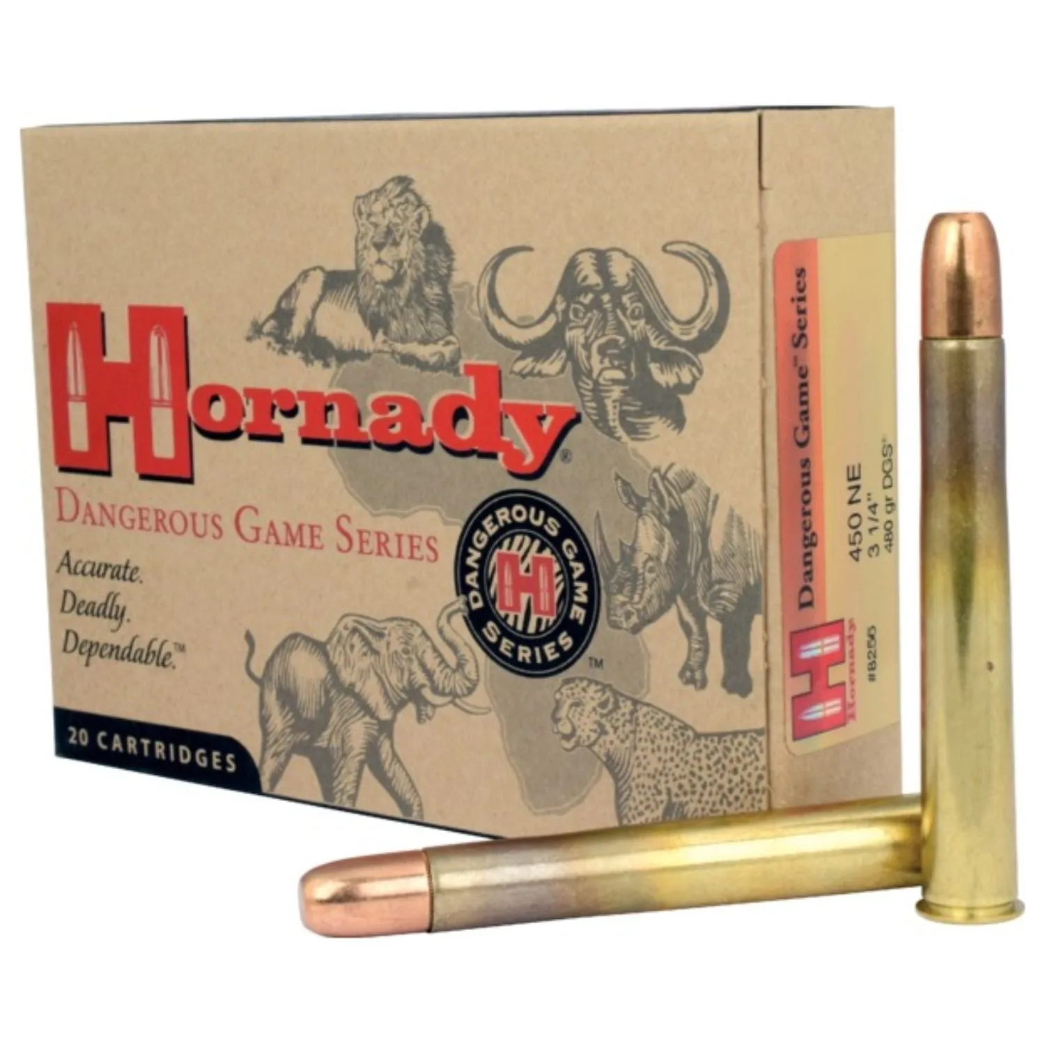 Hornady .450 Nitro Express 3.25 in 480 Grain DGS-20 Count