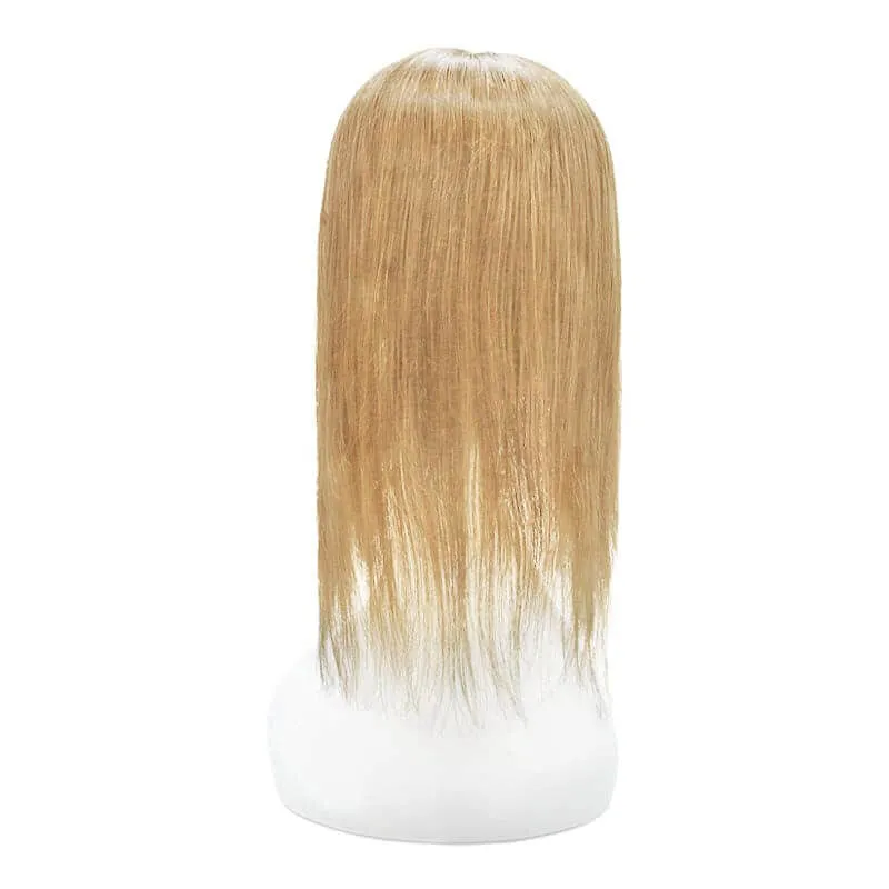 Human Hair Topper With Bangs For Thinning Hair Dark Blonde 15*16cm Base