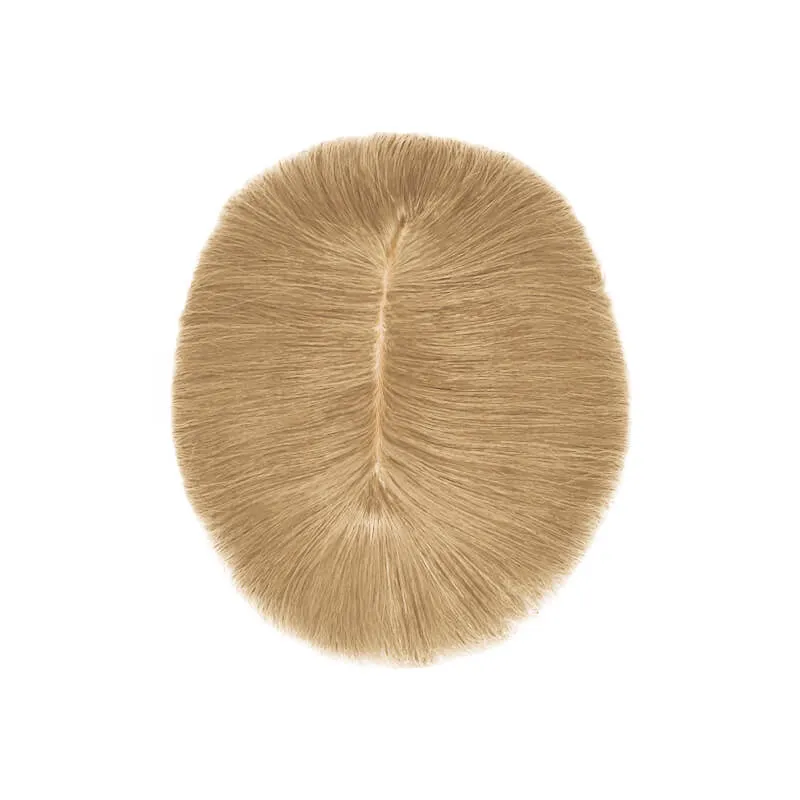 Human Hair Topper With Bangs For Thinning Hair Dark Blonde 15*16cm Base
