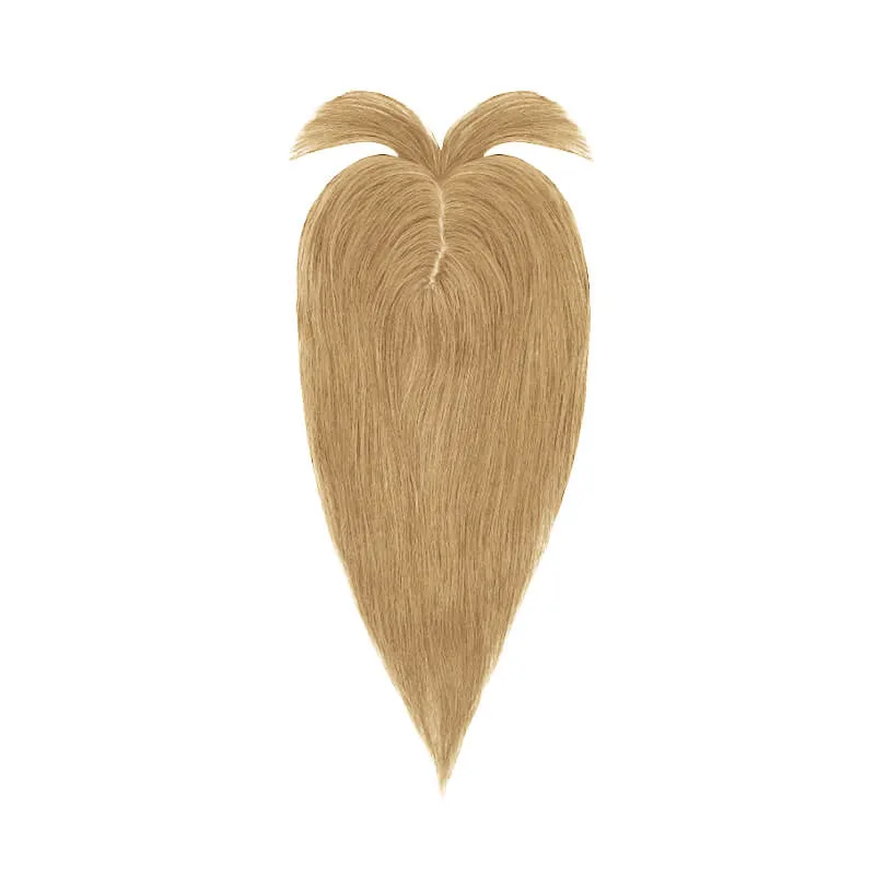 Human Hair Topper With Bangs For Thinning Hair Dark Blonde 15*16cm Base