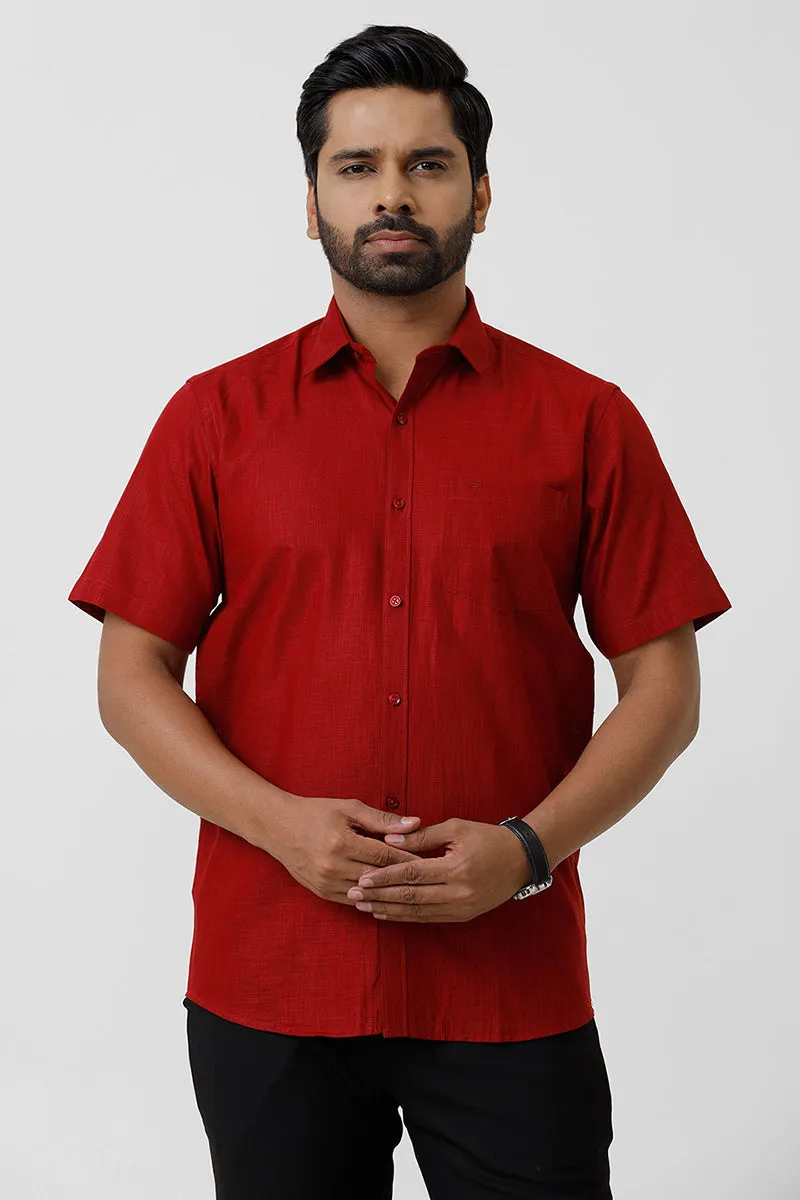 Indo Cotton - Red  Formal Shirts For Men | Ariser
