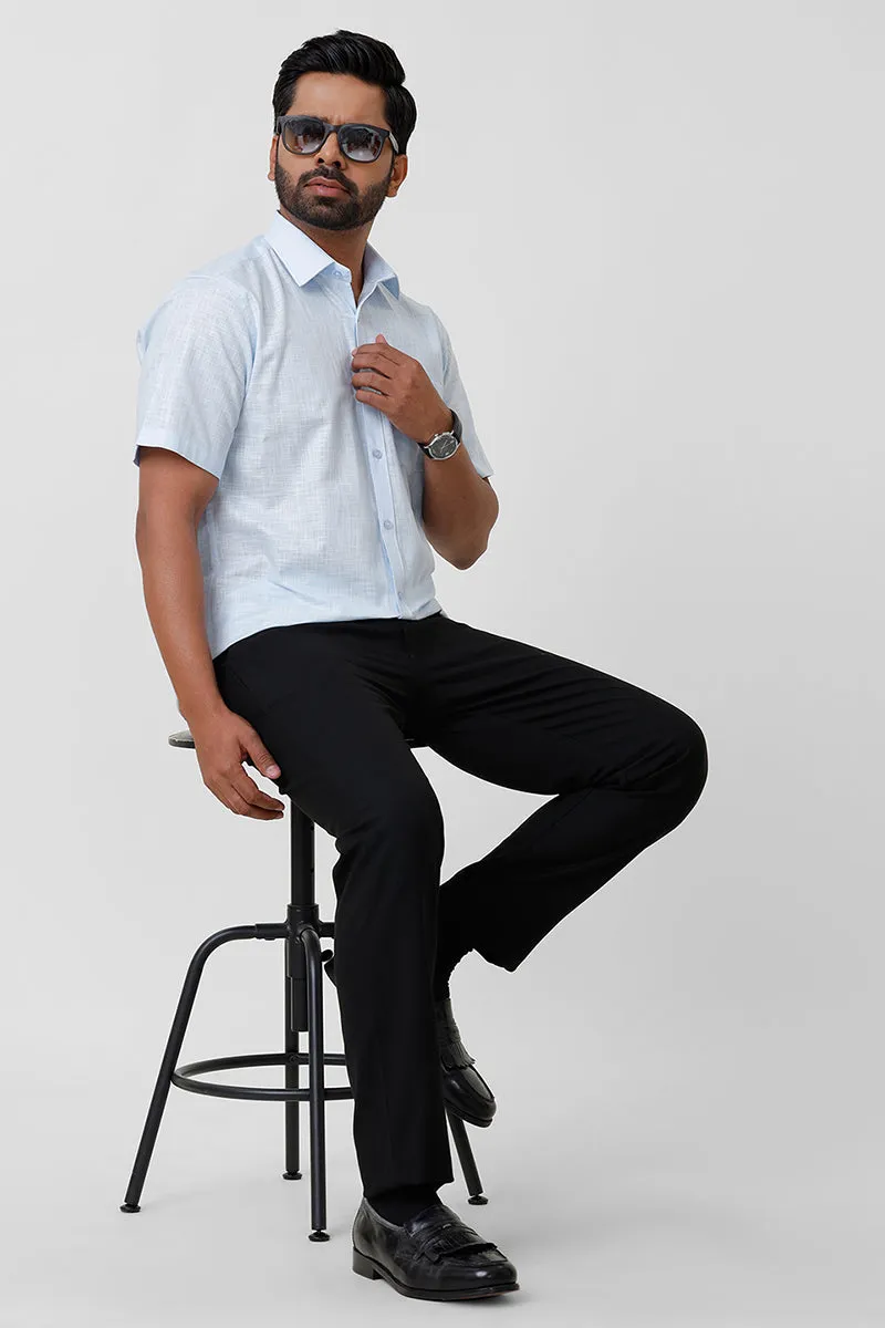 Indo Cotton - Soft Blue Formal Shirts For Men | Ariser