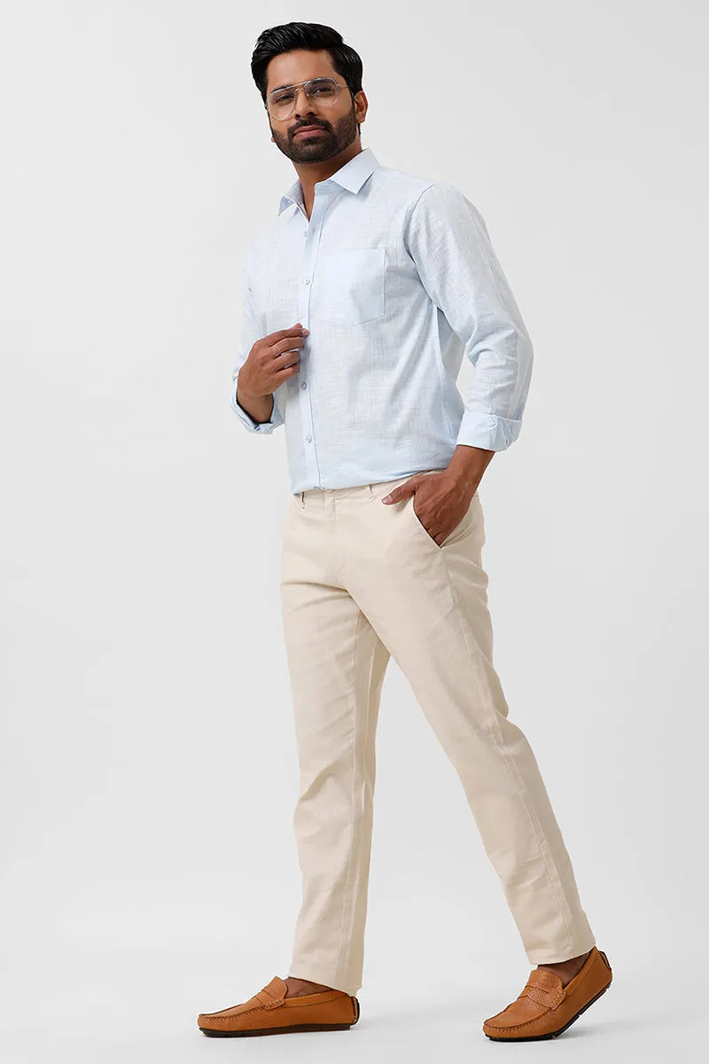 Indo Cotton - Soft Blue Formal Shirts For Men | Ariser