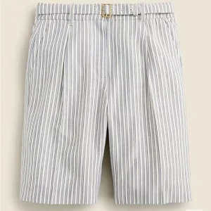 J crew Pleated 9&quot; trouser short in seersucker