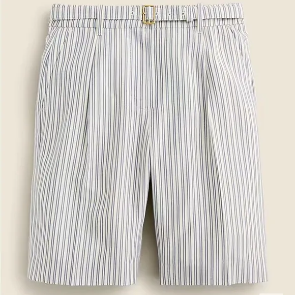 J crew Pleated 9&quot; trouser short in seersucker