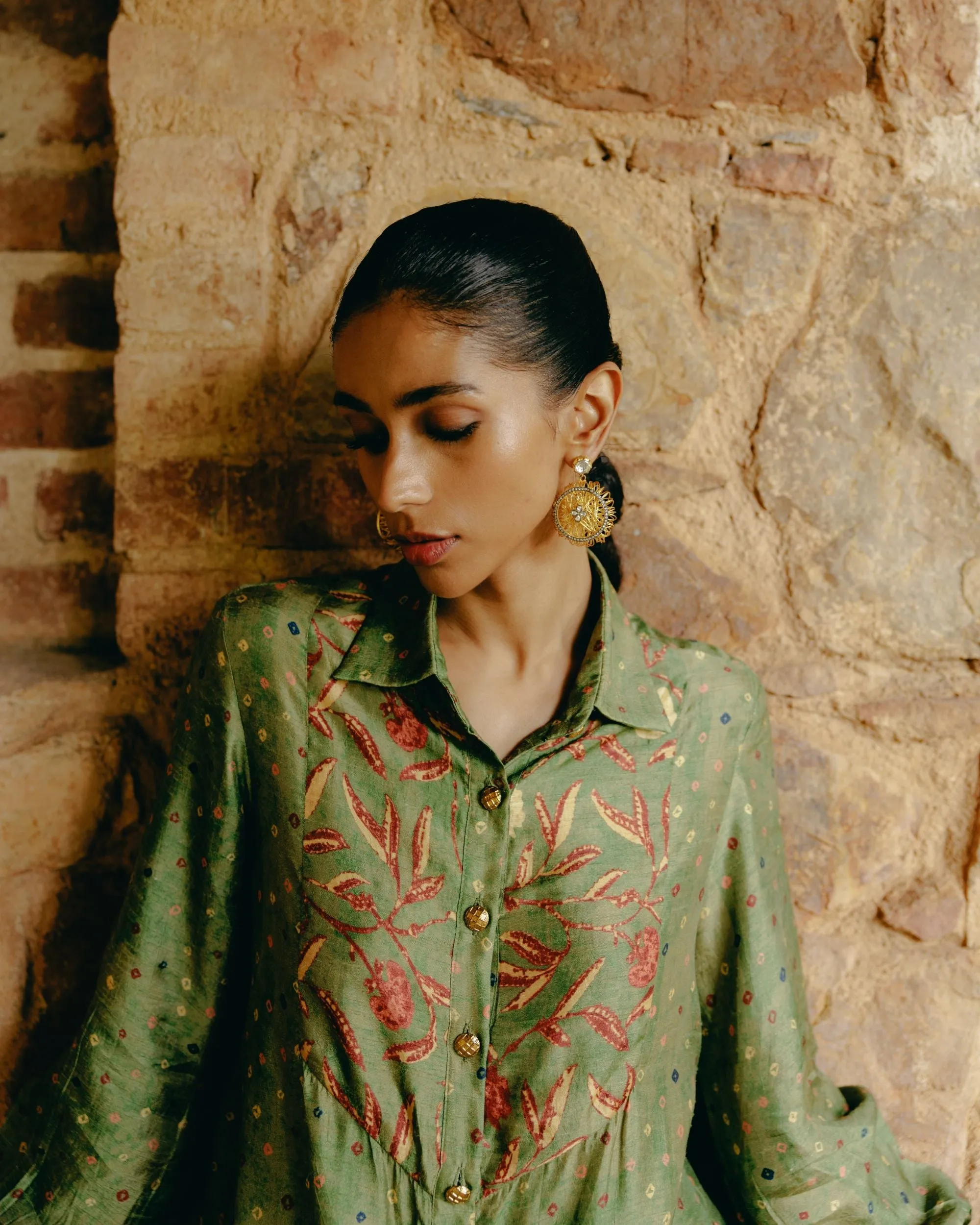 Jade Green sharara   shirt