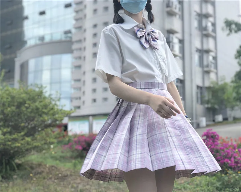 Japanese Style Soft Girl Plaid Pleated Skirt S20384