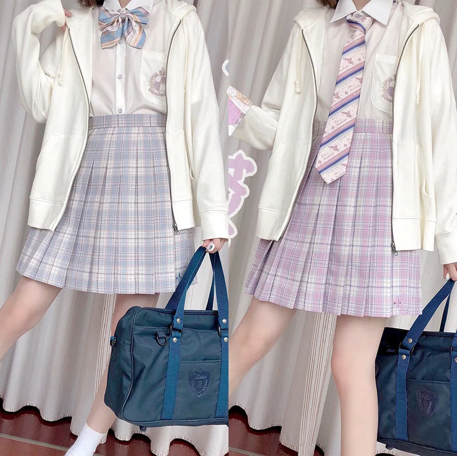 Japanese Style Soft Girl Plaid Pleated Skirt S20384