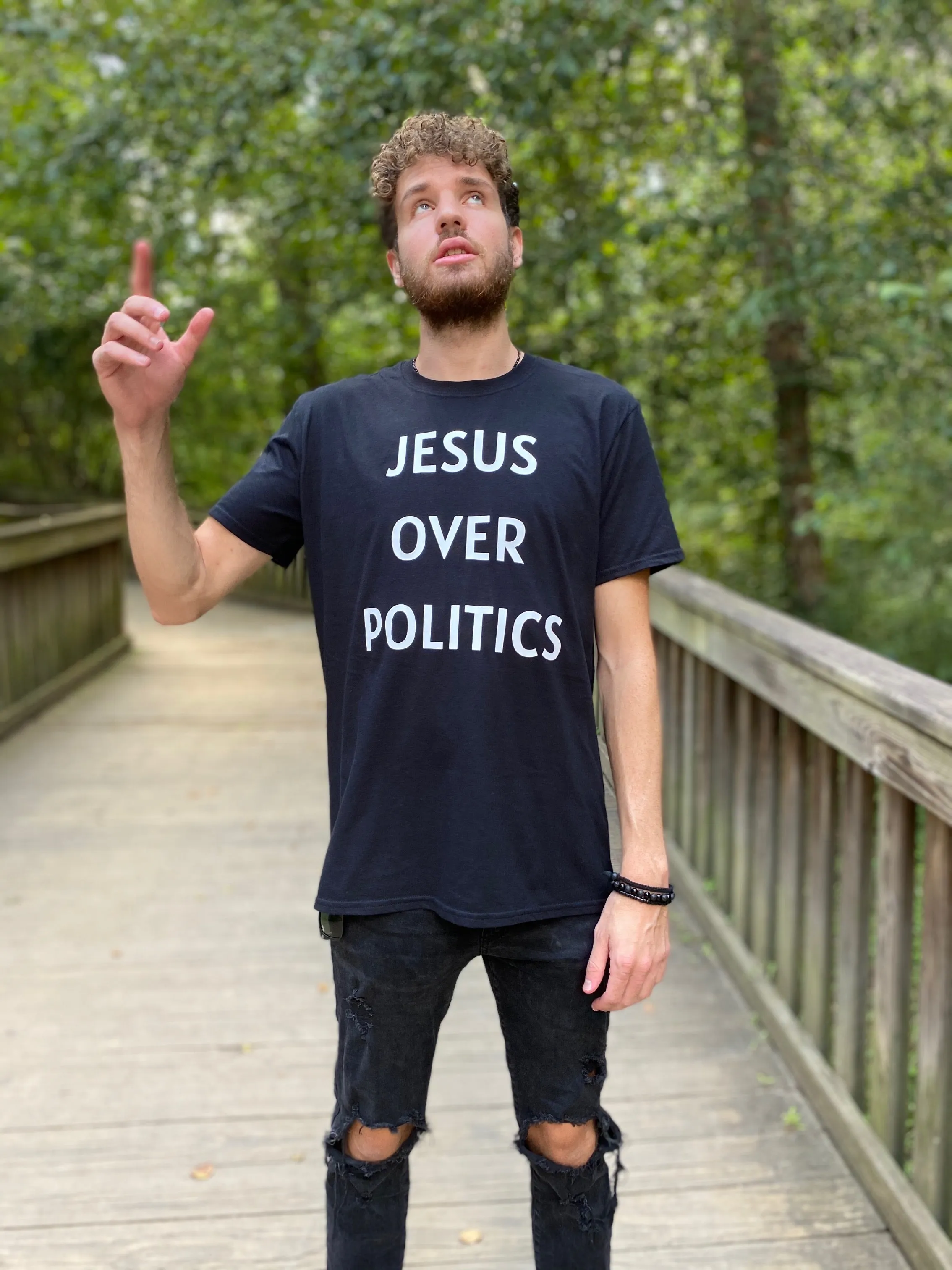 Jesus Over Politics Black Tee