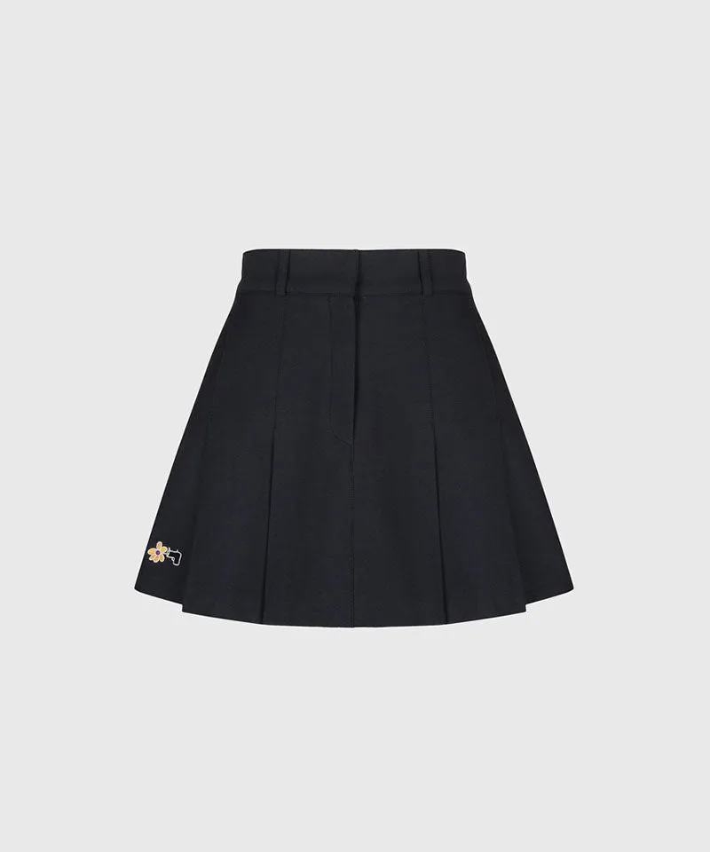 KANDINI Classic Pleated Skirt - Charcoal
